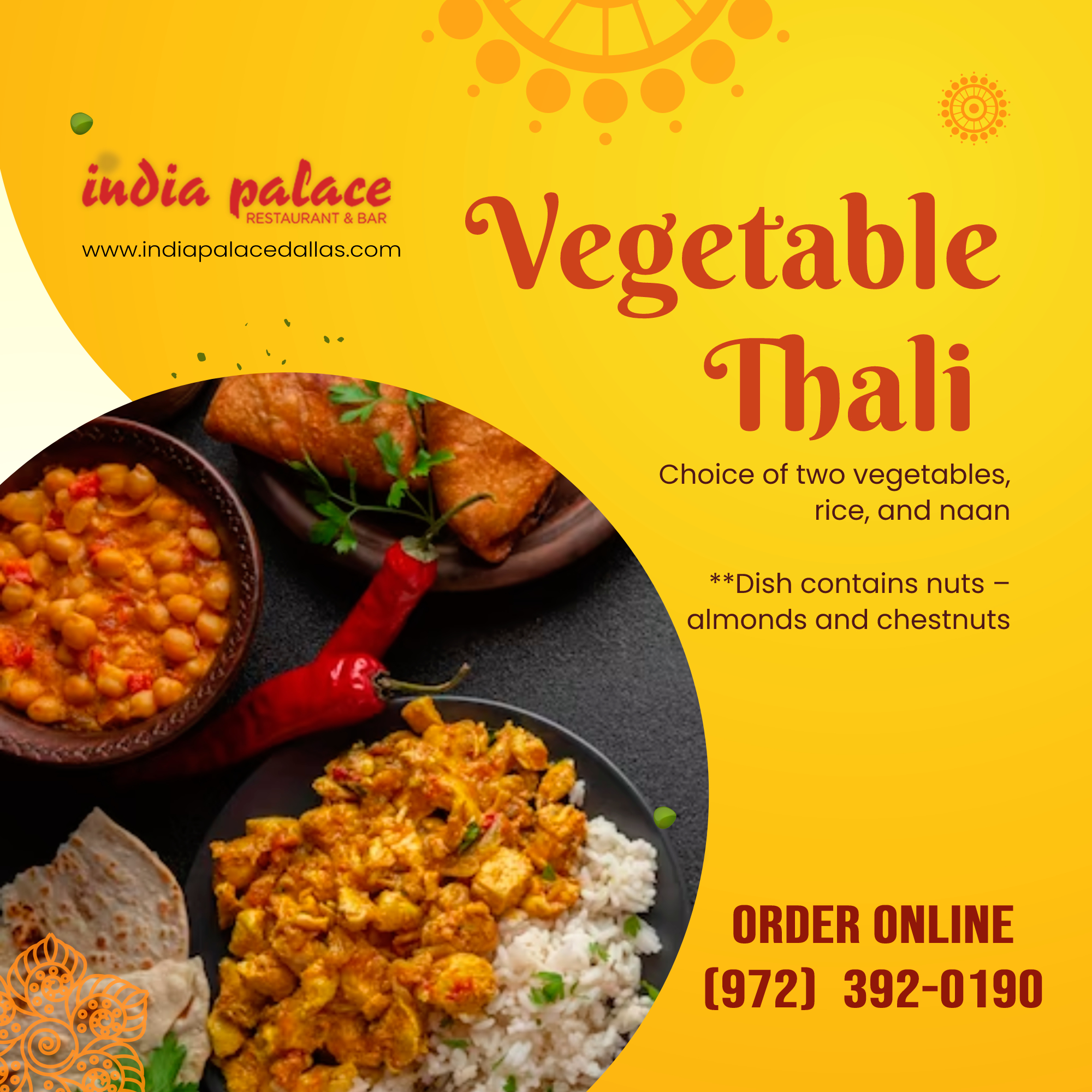 Try Vegetarian Food In Indian Palace